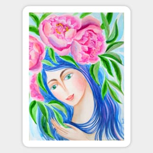 My Peonies Watercolor Painting Sticker